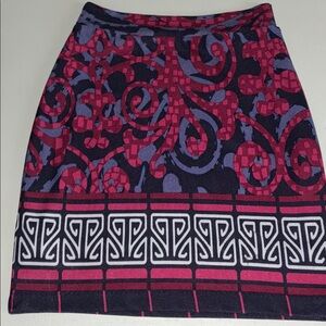 Analili Red and Black Patterned Skirt